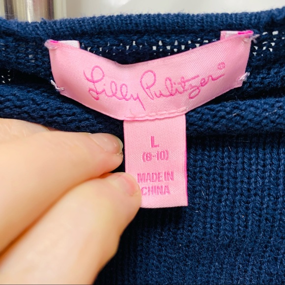 Lilly Pulitzer Cardigan Navy Girls Large (8-10) - Picture 7 of 7
